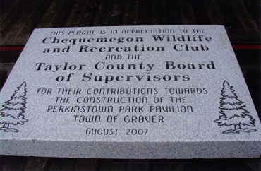 Perkinstown Pavilion Dedication Stone